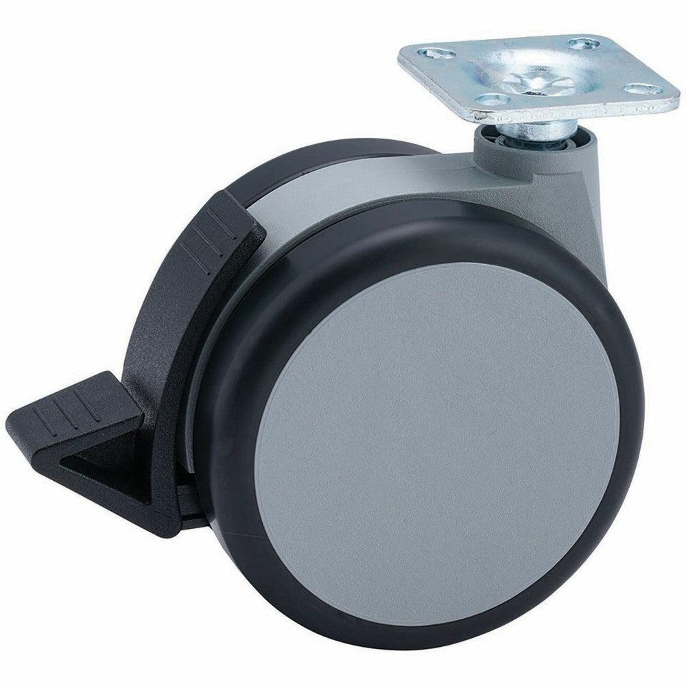 Master Caster Gemini Heavy-Duty Chair Mat Casters - 3in Diameter - 220 lb - Urethane - Gray, Black - 4 / Set