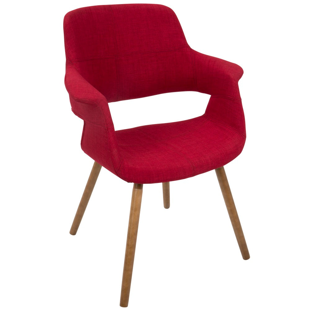 LumiSource Vintage Flair Chair, Walnut/Red