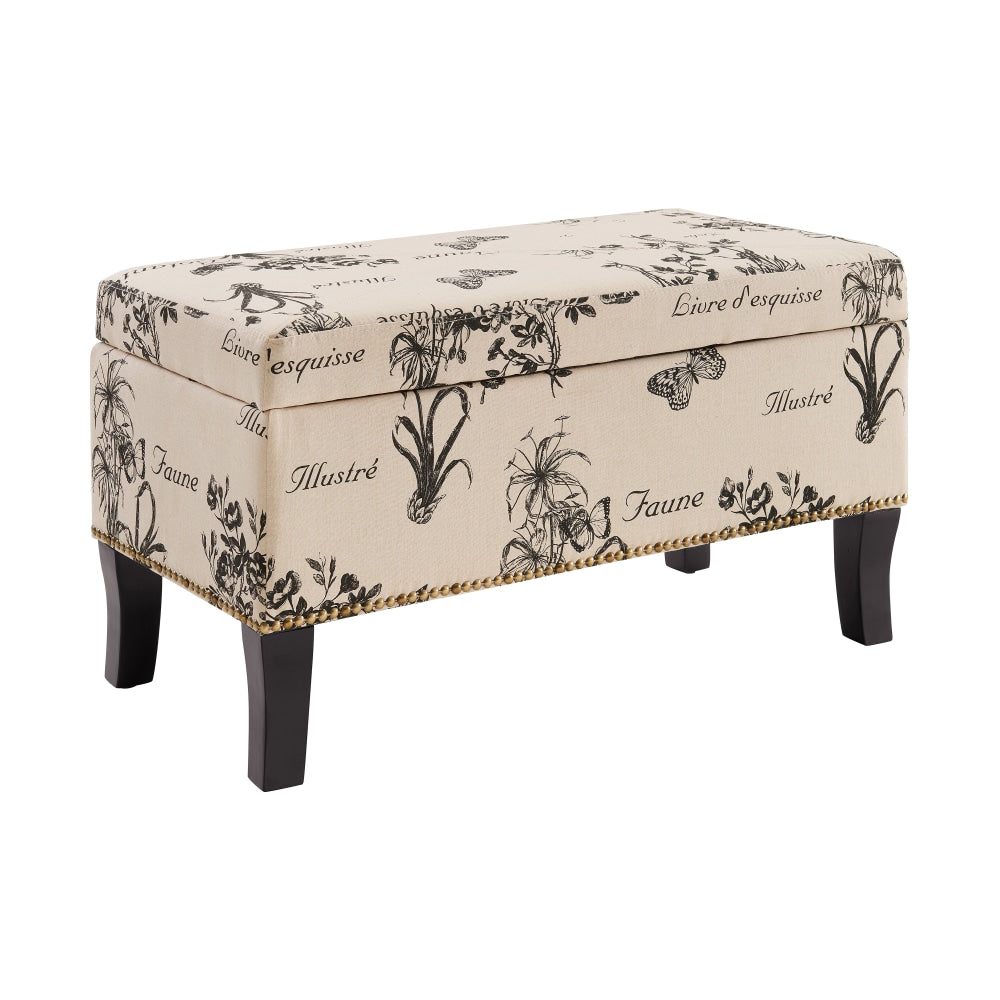 Linon Monica Storage Bench, 18inH x 32inW x 16inD, Multicolor