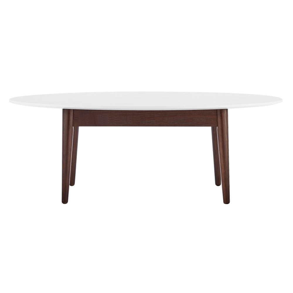 Eurostyle Manon Coffee Table, 15inH x 43-1/3inW x 23-3/5inD, Walnut/White