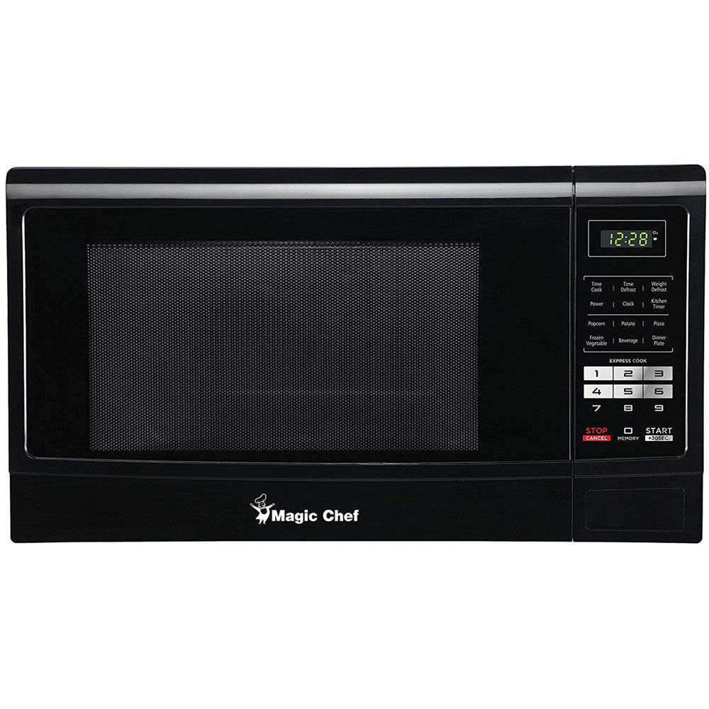 Magic Chef 1.6 Cu Ft Countertop Microwave, Push-Button Door, Black