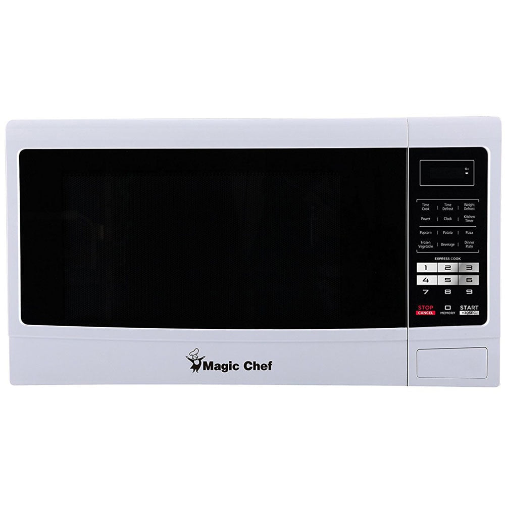 Magic Chef 1.6 Cu Ft Countertop Microwave, Push-Button Door, White
