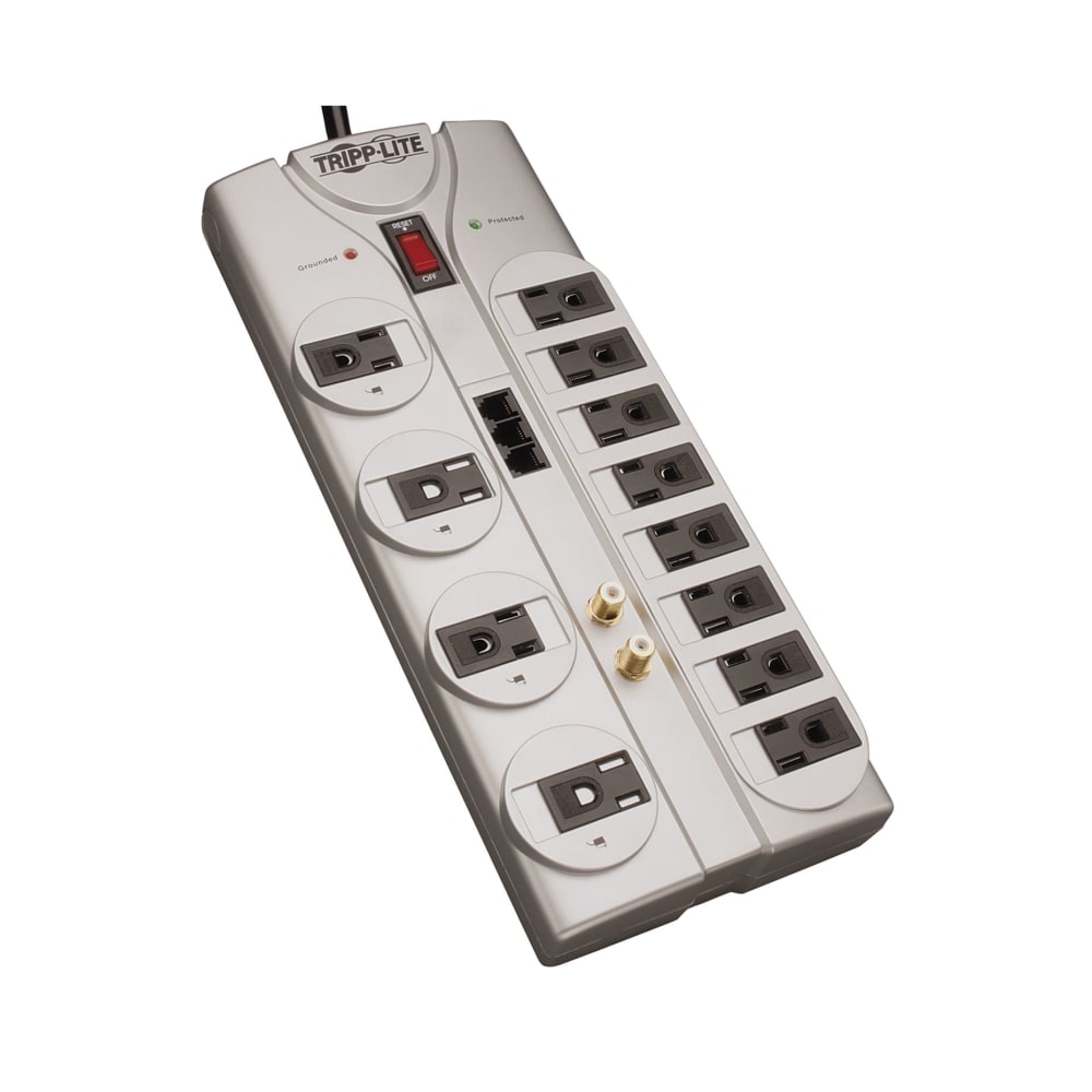 Tripp Lite Surge Protector 12 Outlet 120V RJ11 Coax 8ft Cord 2880 Joule - Surge protector - 15 A - AC 120 V - output connectors: 12