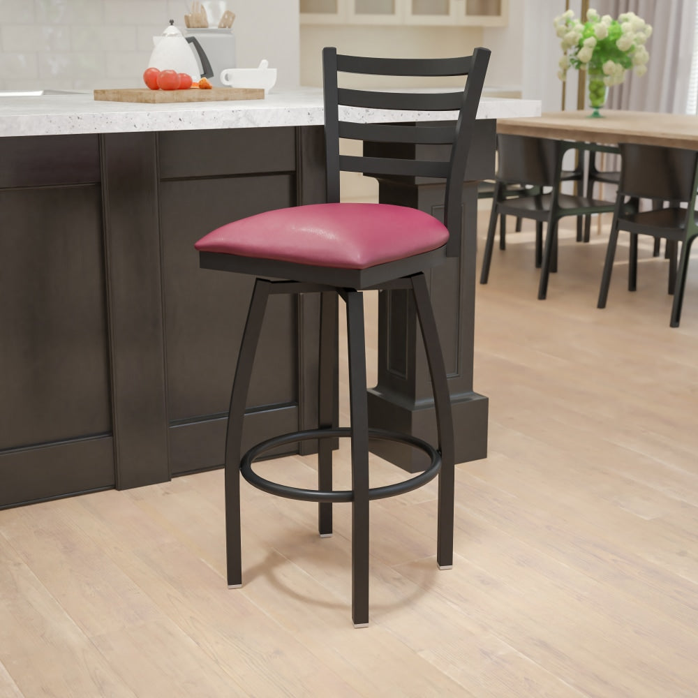 Flash Furniture Swivel Bar Stool, Burgundy