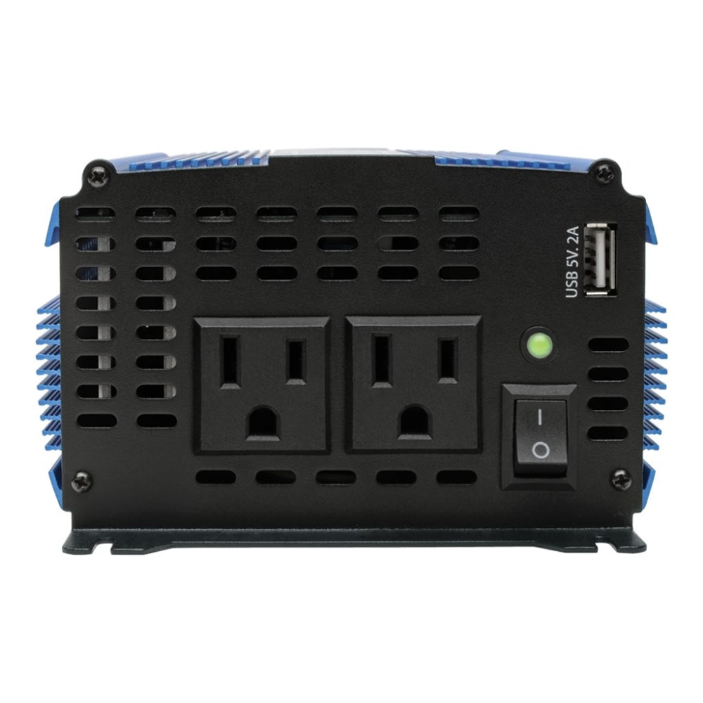 Tripp Lite 1000W Light-Duty Compact Power Inverter with 2 AC/1 USB - 2.0A/Battery Cables, Mobile - DC to AC power inverter - DC 12 V - 1000 Watt - 1000 VA - output connectors: 2