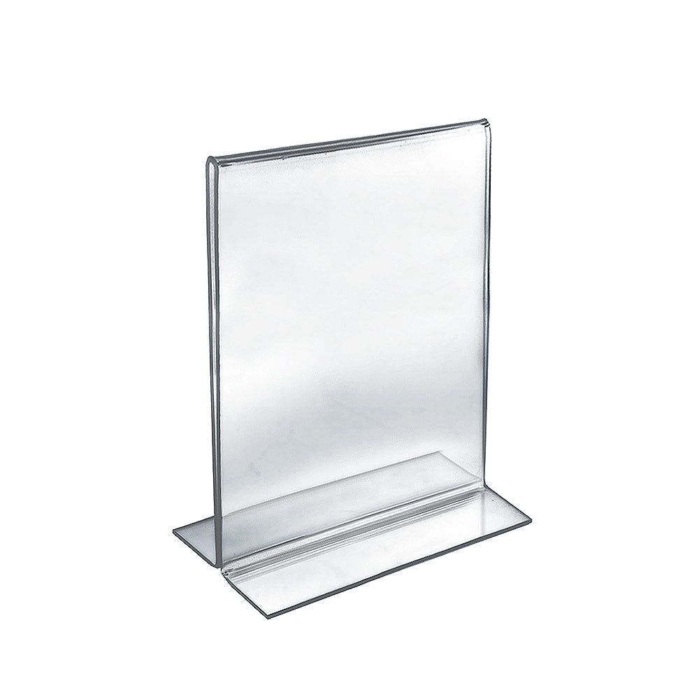 Azar Displays Double-Foot Acrylic Sign Holders, 11in x 8 1/2in, Clear, Pack Of 10