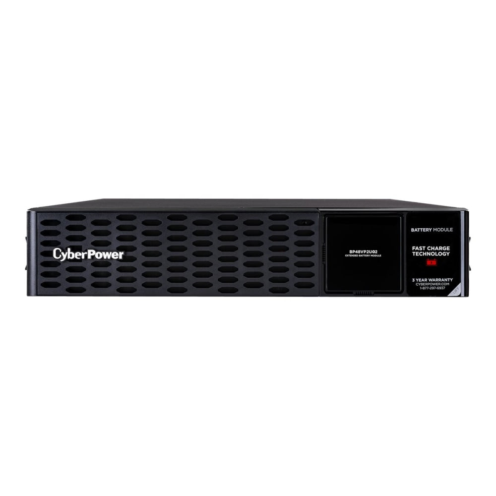 CyberPower External Battery Module Series BP48VP2U02TAA - Battery enclosure (rack-mountable / external) - 8 x battery - lead acid - 9 Ah - 2U - black - TAA Compliant