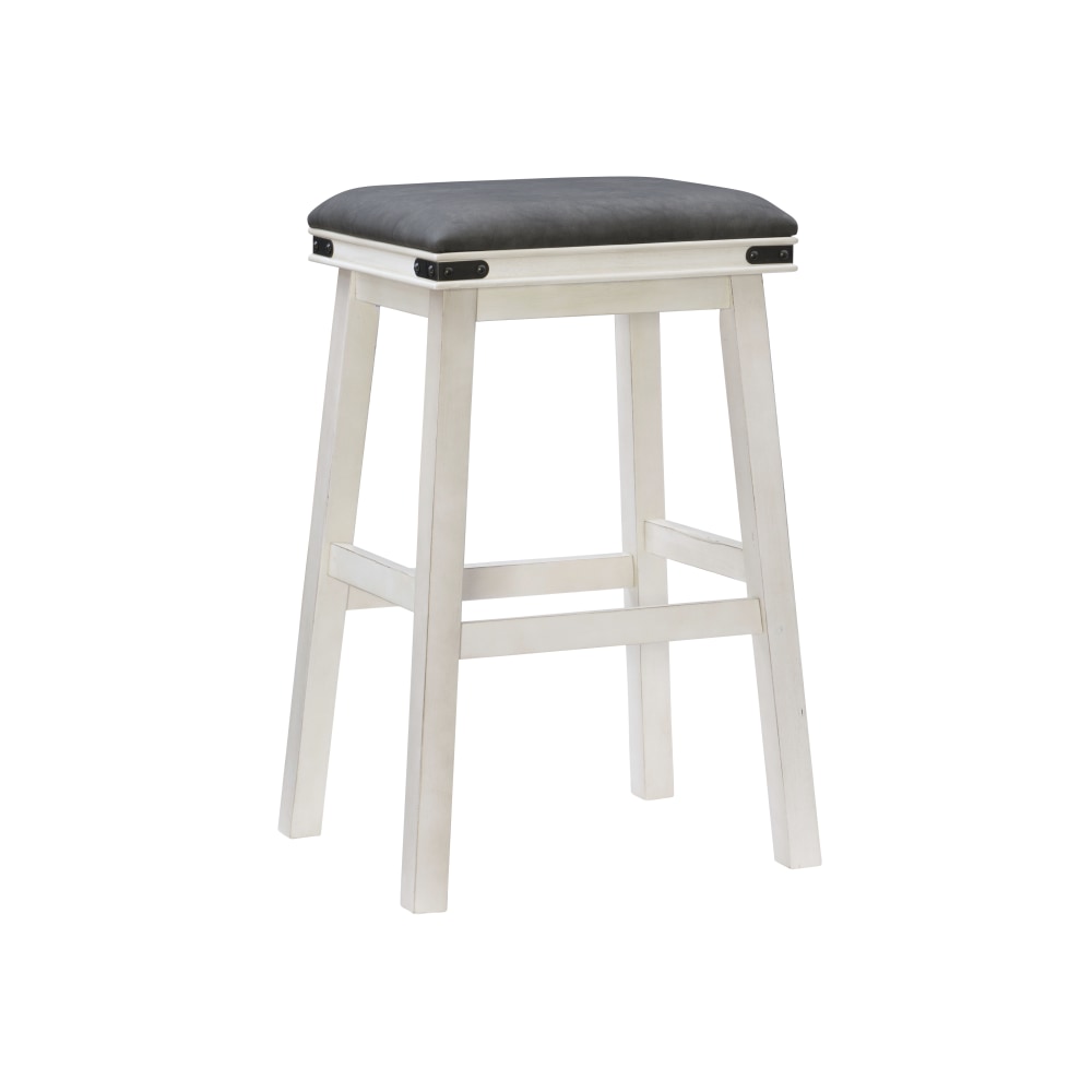 Powell Salim Backless Bar Stool, Off-White/Gray