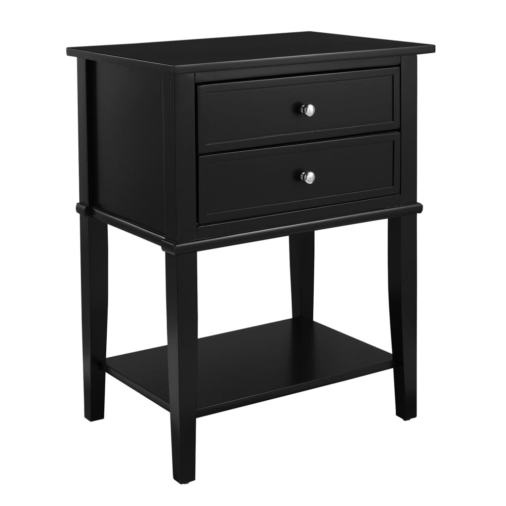 Ameriwood Home Franklin 2-Drawer Accent Table, Rectangular, Black