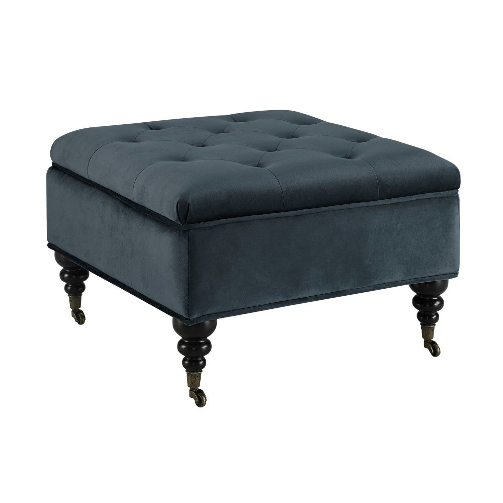 Serta Abbot Square Tufted Ottoman, Cobalt Blue