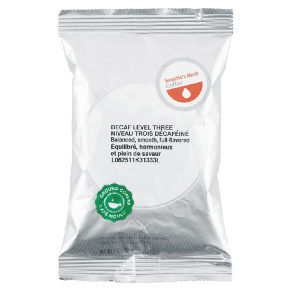 Seattles Best Coffee Single-Serve Coffee Packets,  Level 3, Decaffeinated, Best Blend, Carton Of 18