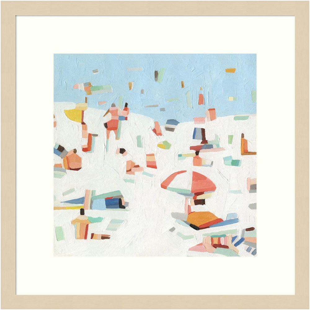 Amanti Art Summer Confetti III by Emma Scarvey Wood Framed Wall Art Print, 19inW x 19inH, Natural