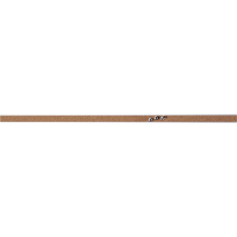 Lorell Cork Strip Bulletin Bars, 1in x 48in, Silver, Pack Of 3