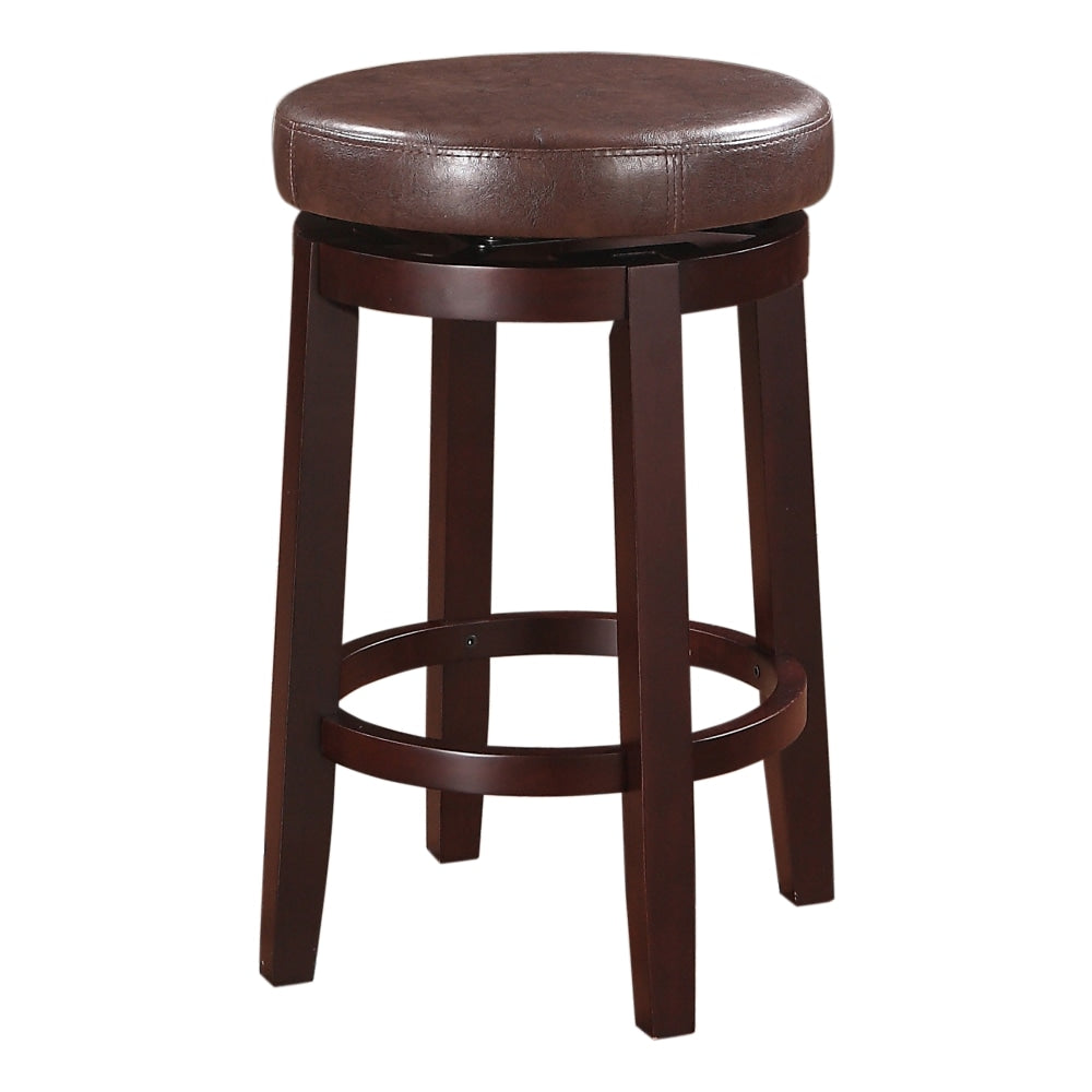 Linon Alice Backless Faux Leather Swivel Counter Stool, Brown
