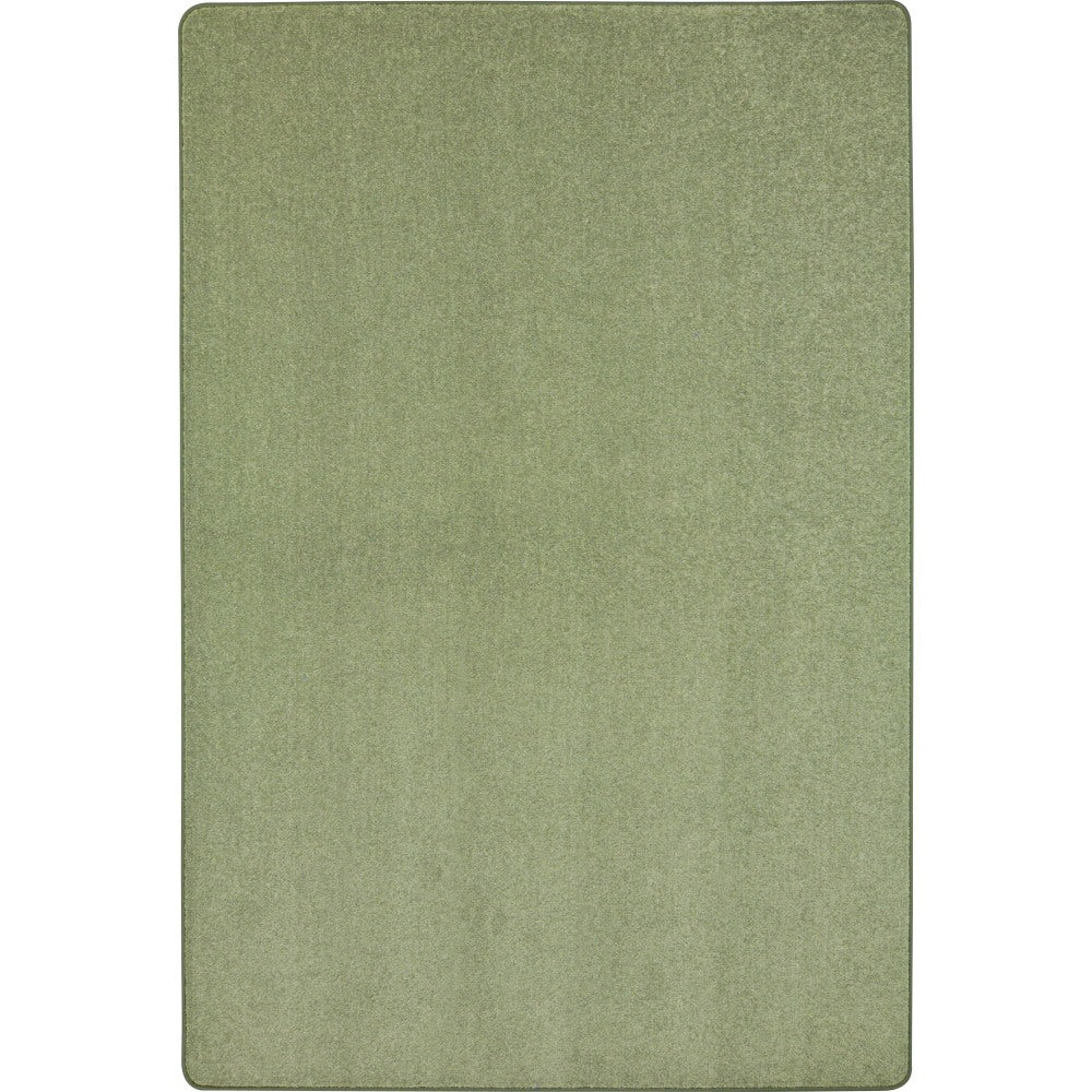 Joy Carpets Kid Essentials Solid Color Rectangle Area Rug, Endurance, 6ft x 9ft, Sage