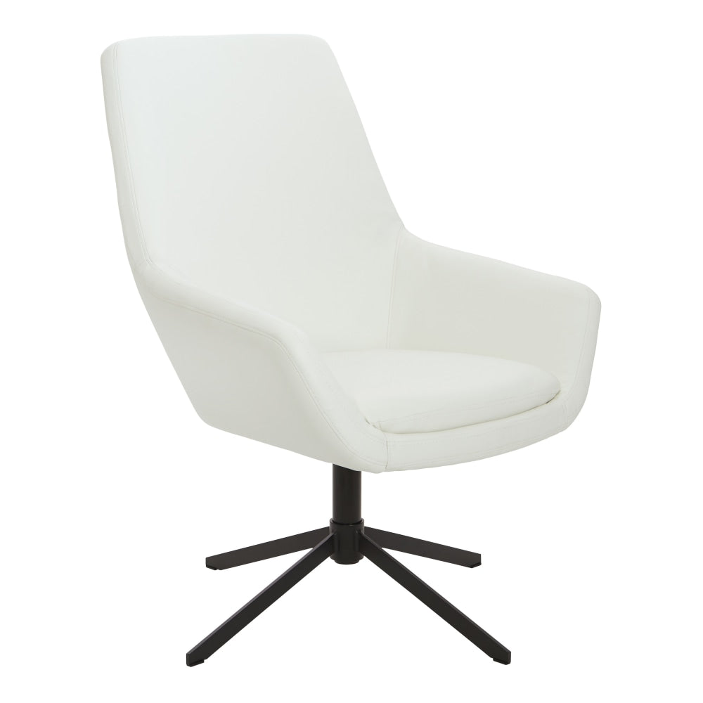 Office Star Modern Scoop Design Chair, White/Black