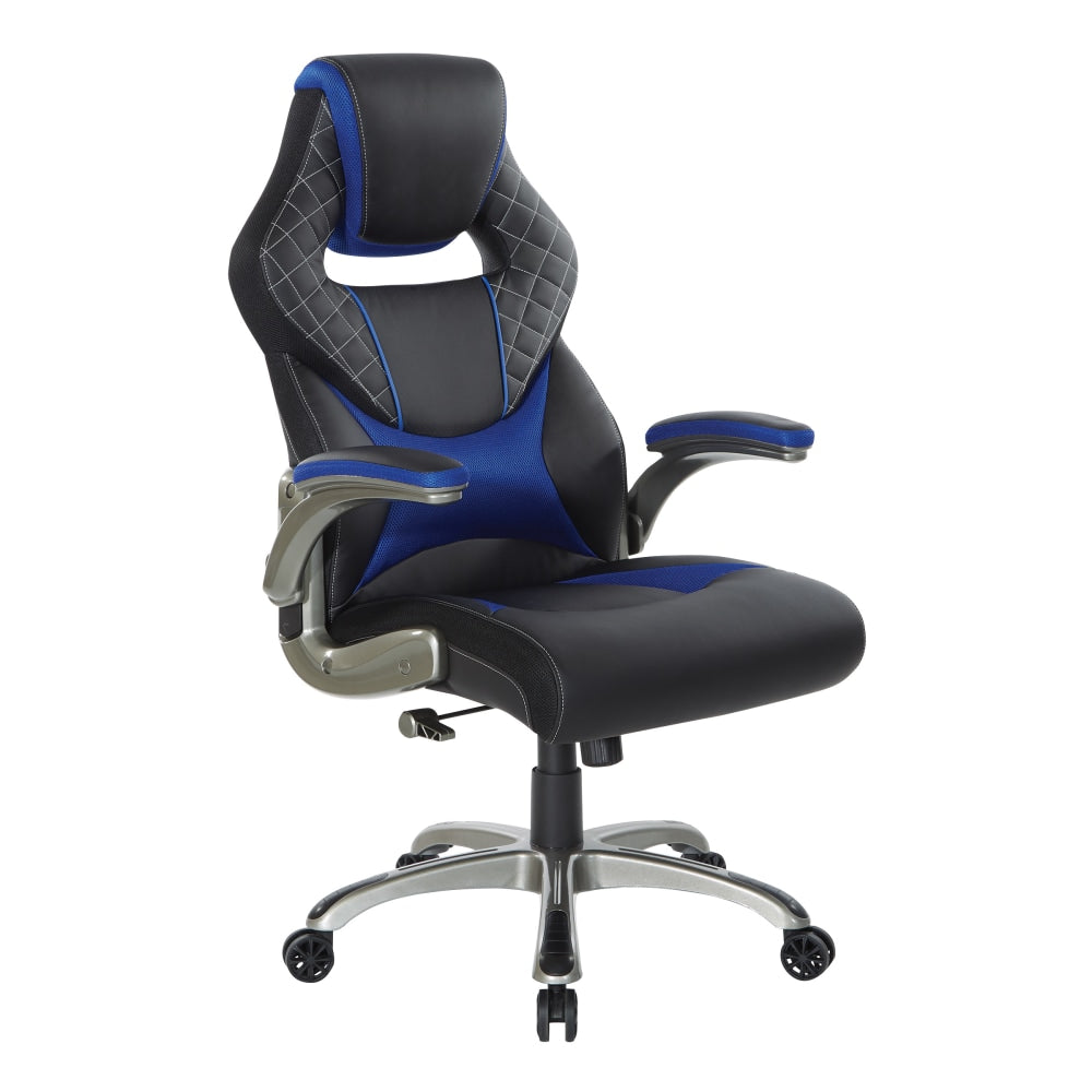 Office Star Oversite Gaming Chair, Black/Blue
