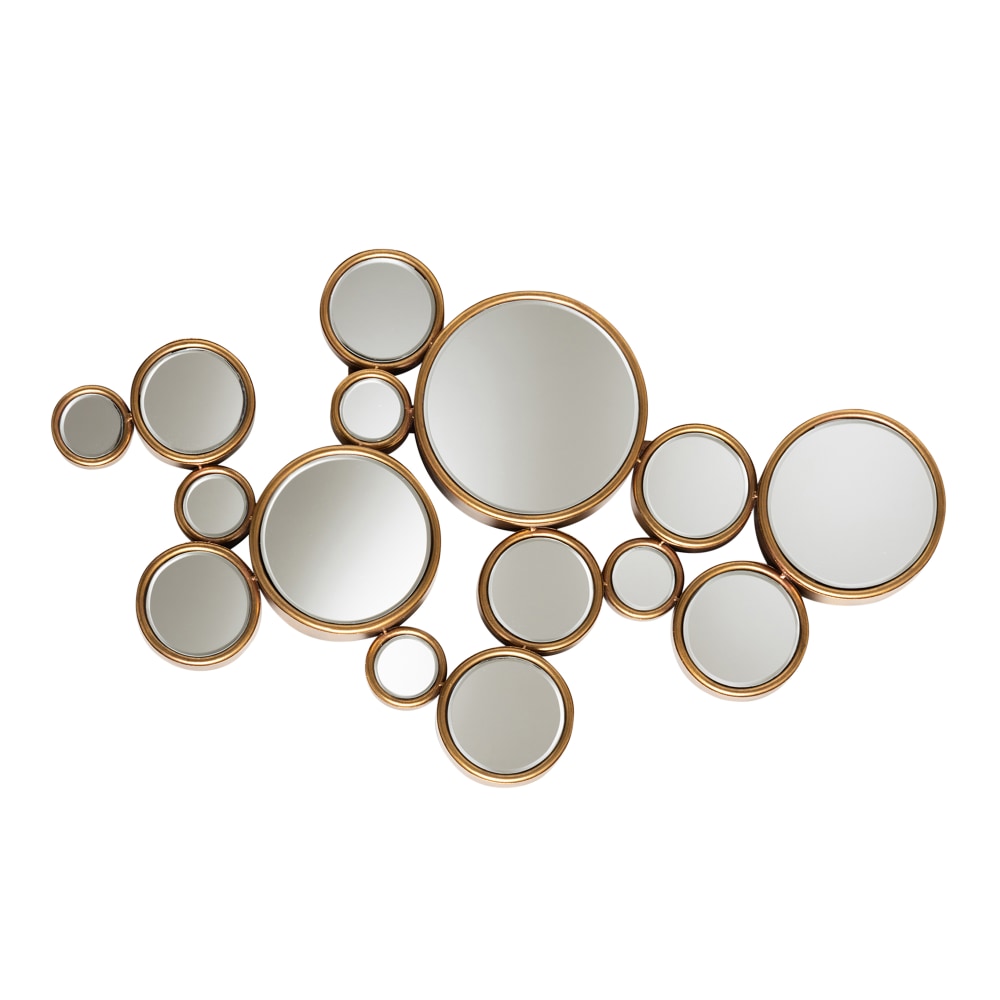 Baxton Studio Modern Bubble Accent Wall Mirror, 24in x 41in, Antique Gold