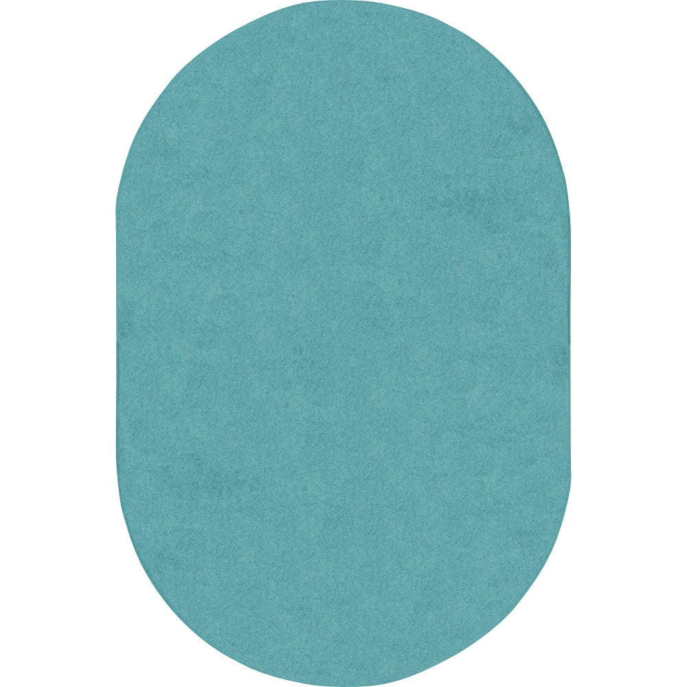 Joy Carpets Kids Essentials Oval Area Rug, Just Kidding, 7-1/2ft x 12ft, Seafoam