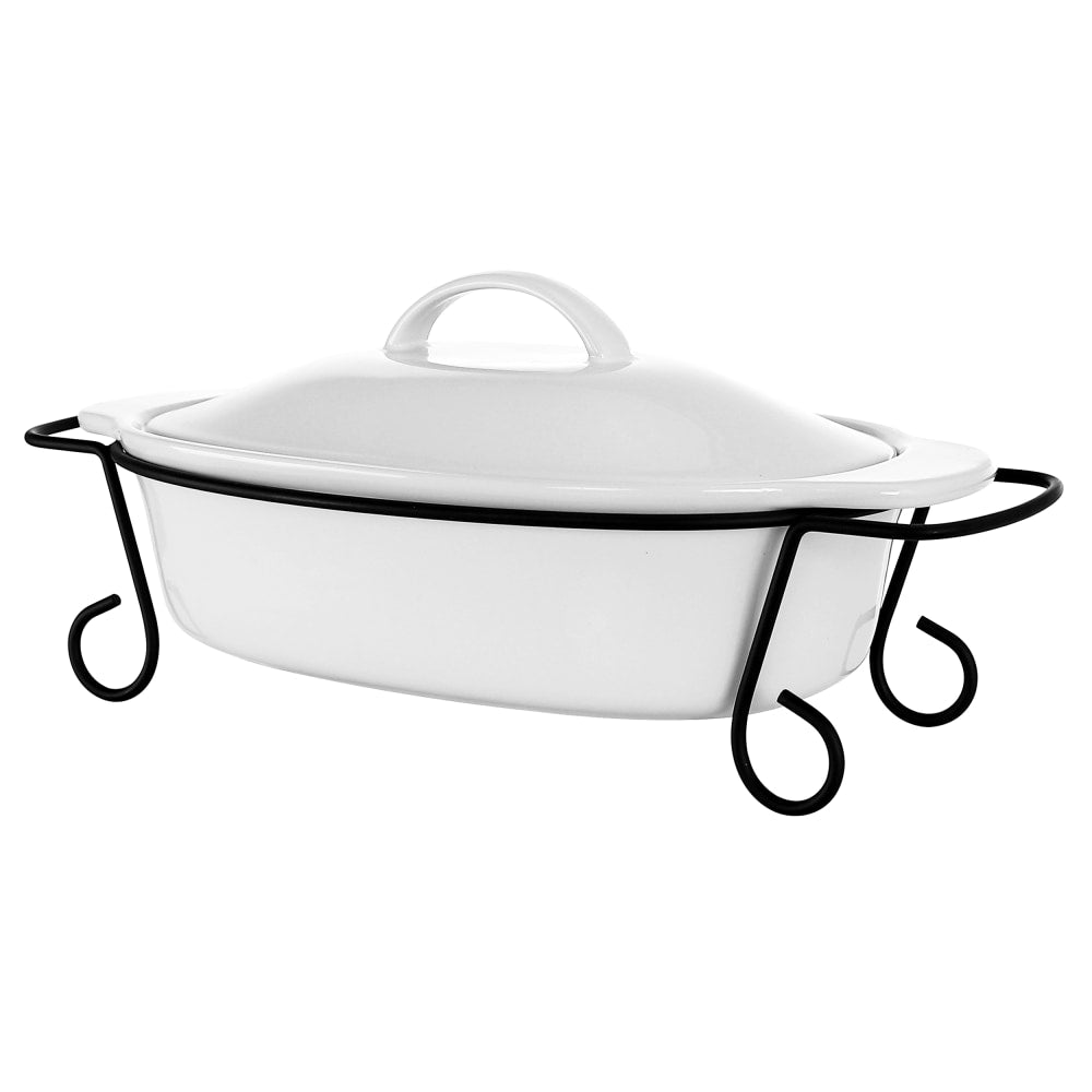 Gibson Elite Gracious Dining 2-Piece Stoneware Oval Bakeware, White