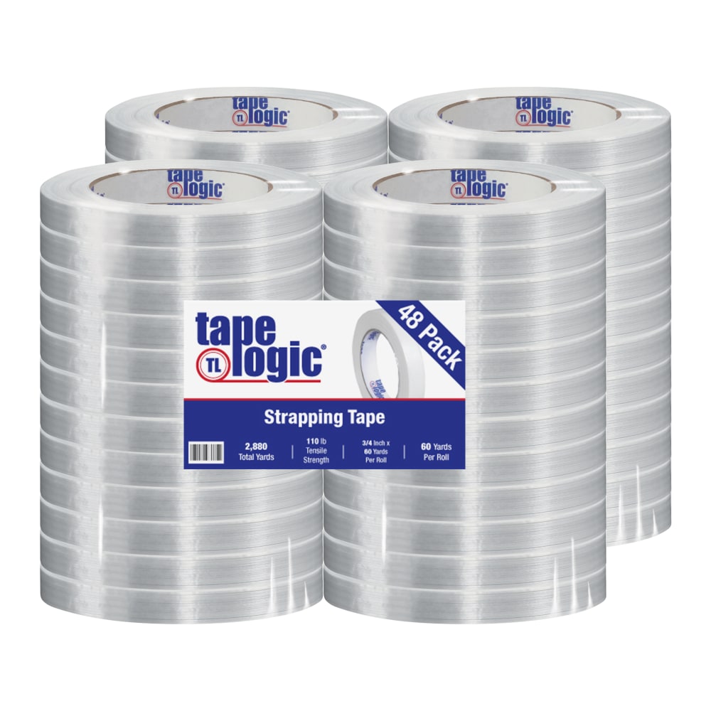 Tape Logic 1300 Strapping Tape, 3/4in x 60 Yd., Clear, Case Of 48