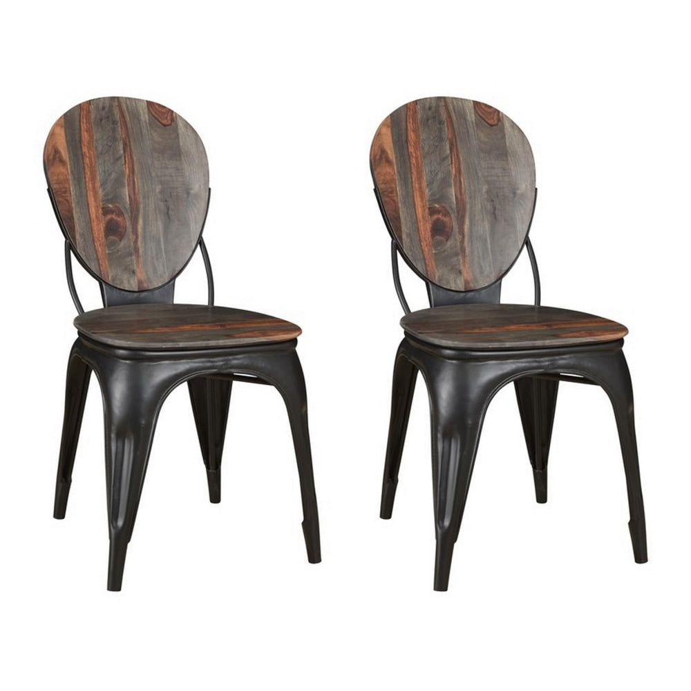 Coast to Coast Bergen Dining Chairs, Dark/Light Brown/Black, Set Of 2 Chairs