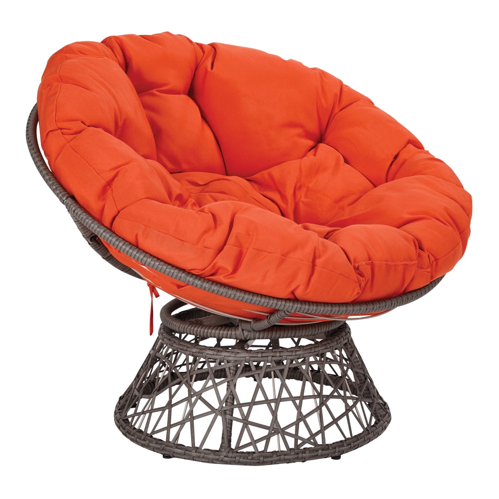 Office Star Papasan Chair, Orange/Gray
