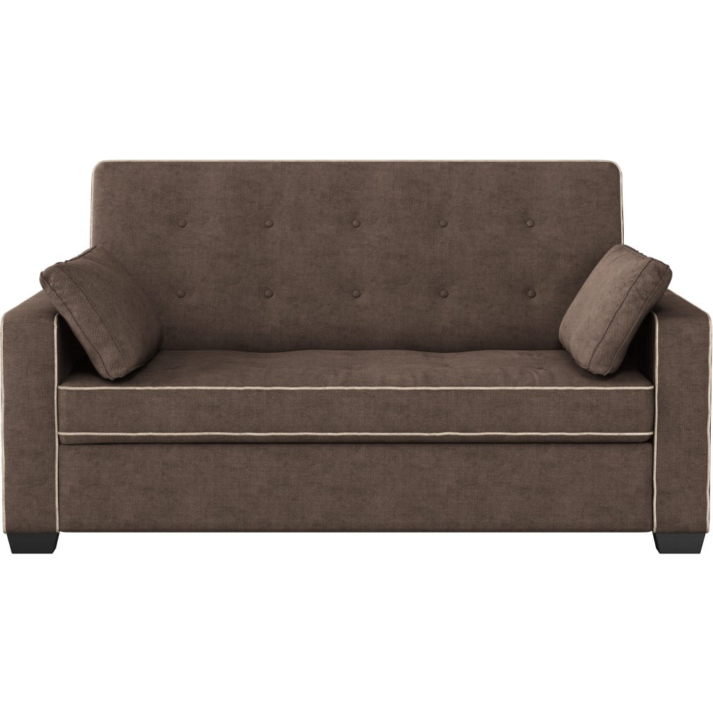 Lifestyle Solutions Serta Andrew Convertible Sofa, Queen Size, 39-3/5inH x 72-3/5inW x 37-3/5inD, Java