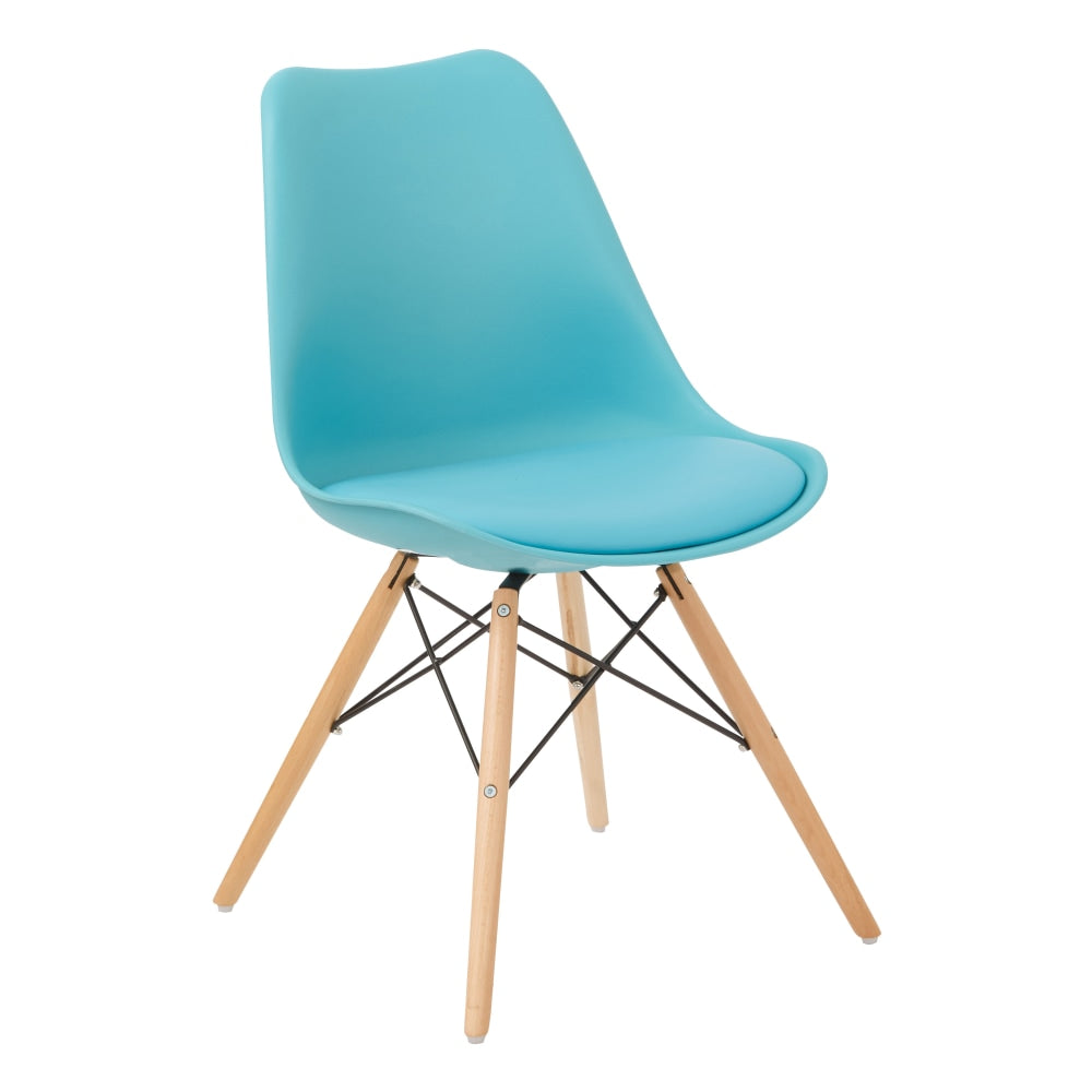 Ave Six Allen Guest Chair, Teal/Natural Wood