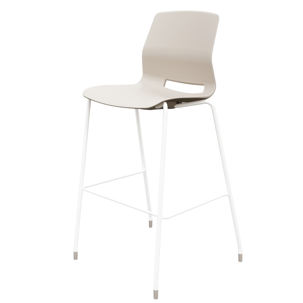 KFI Studios Imme Stacking Bar Stool, 44ft"H, Moonbeam/White