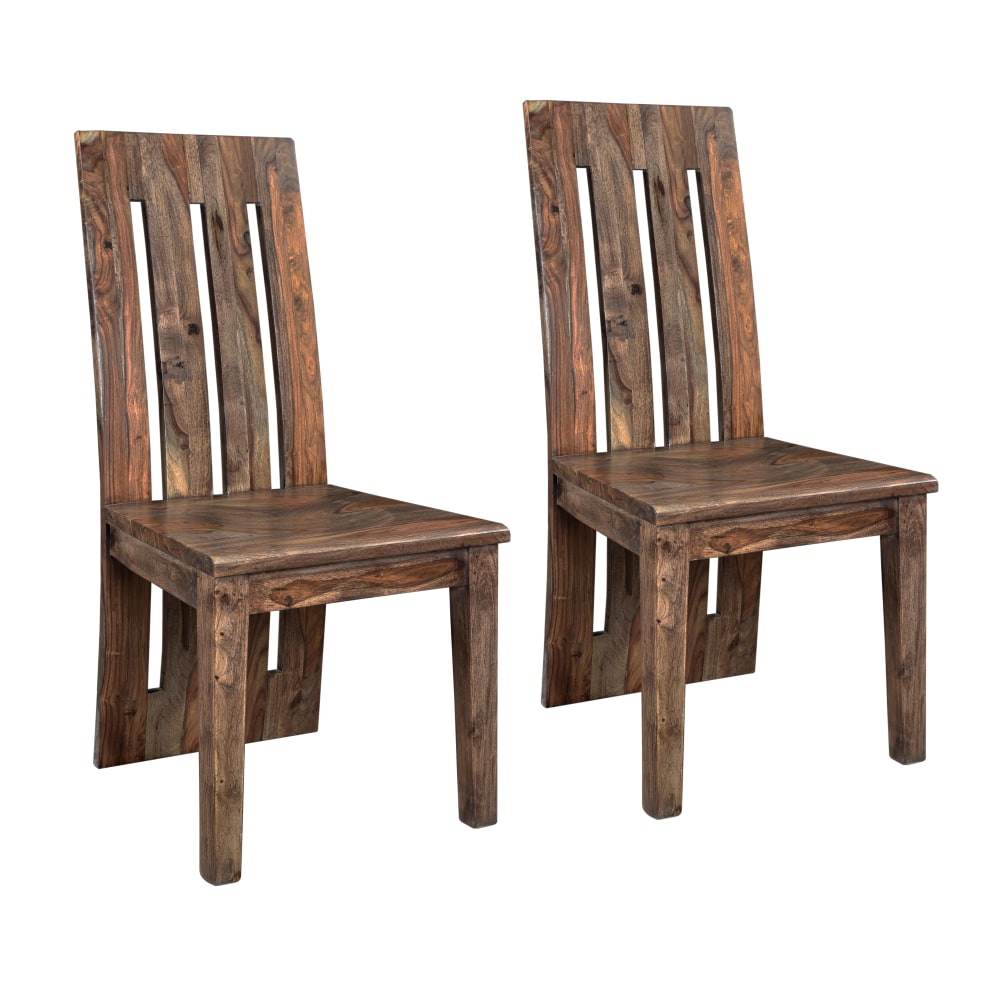 Coast to Coast Wood Dining Chairs, Brownstone, Set Of 2 Chairs