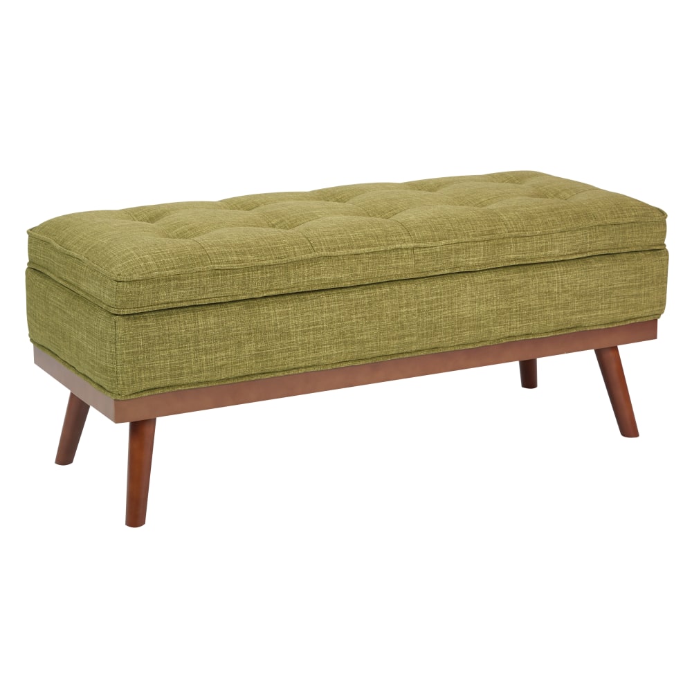 Ave Six Katheryn Storage Bench, Green/Light Espresso