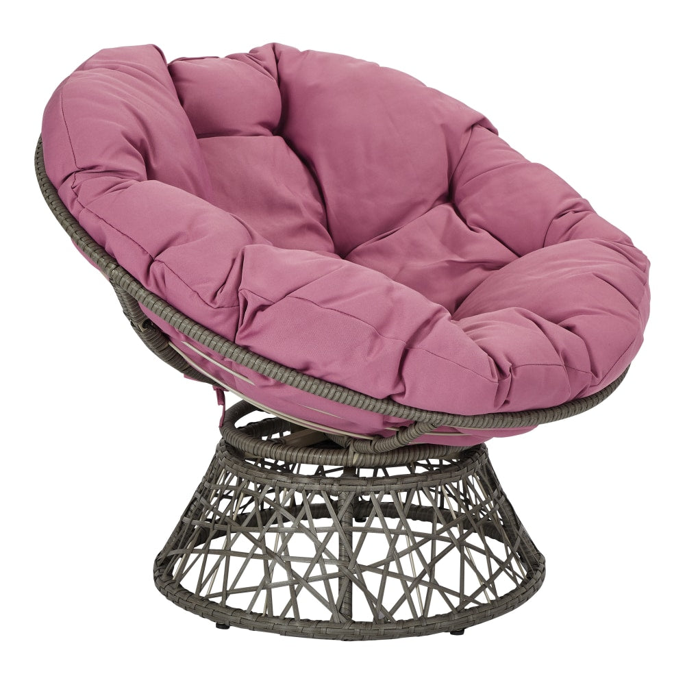 Office Star Papasan Chair, Purple/Gray
