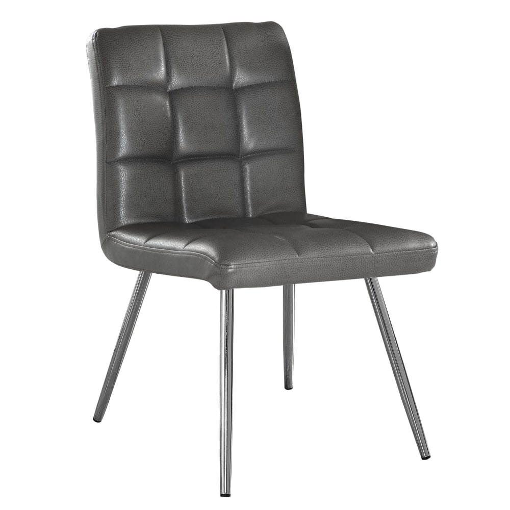 Monarch Specialties Emilia Dining Chairs, Gray/Chrome, Set Of 2 Chairs
