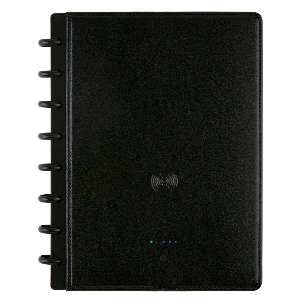 TUL Wireless/Wired Charging Discbound Notebook, Leather Cover, Junior Size, Black