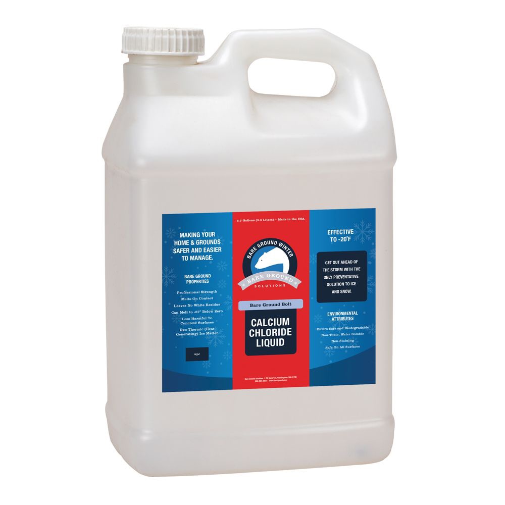 Bare Ground Liquid De-Icer, Calcium Chloride, 2.5 Gallons