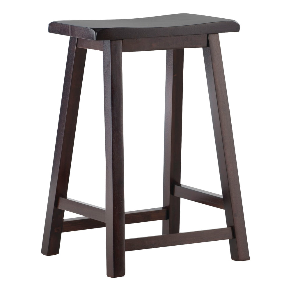 Linon Williams Saddle Counter Stool, Dark Brown