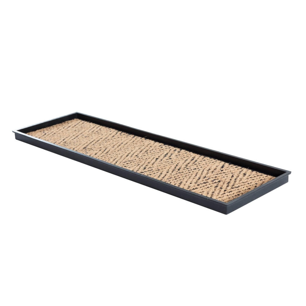 Anji Mountain 4-Pair Rubber Boot Tray, Tan/Black