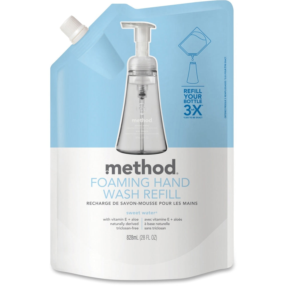 Method Sweet Water Foam Hand Wash Refill - Sweet Water Scent - 28 fl oz (828.1 mL) - Hand - Clear - Triclosan-free - 1 Each