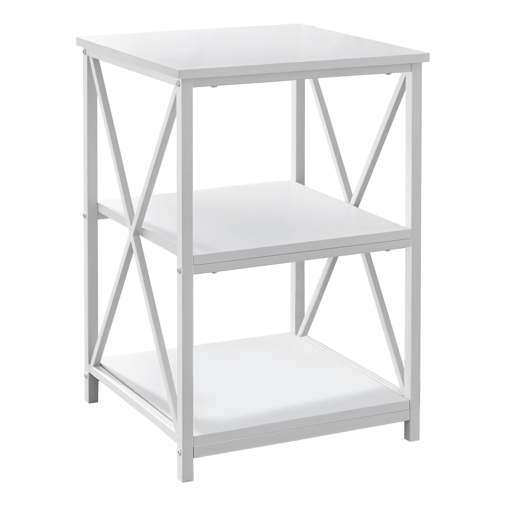 Monarch Specialties Dorothy Accent Table, 26inH x 18inW x 18inD, White