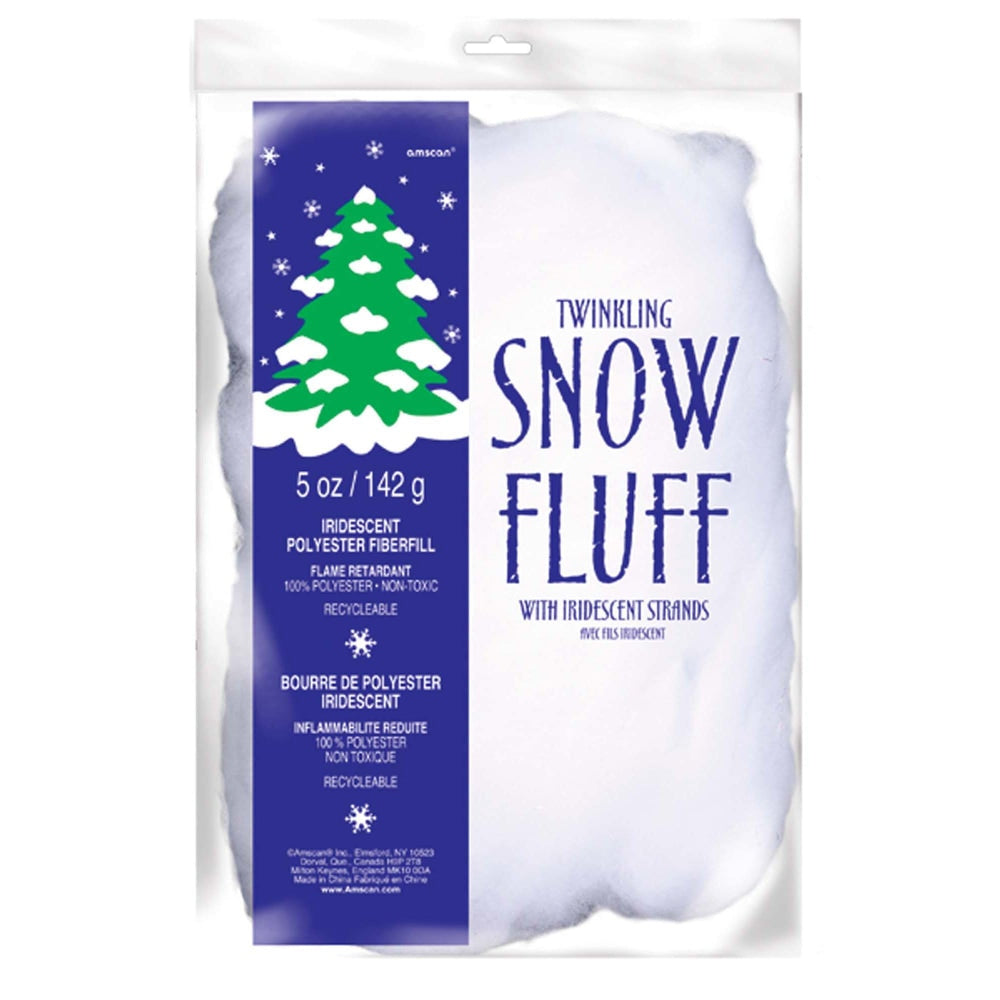 Amscan Christmas Snow Twinkle Fluff, 5 Oz, Pack Of 3 Bags