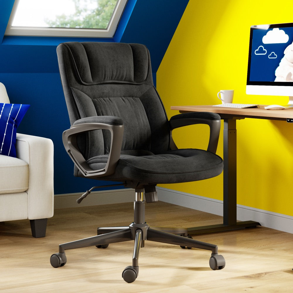 Serta Style Hannah I High-Back Office Chair, Microfiber, Comfort Black