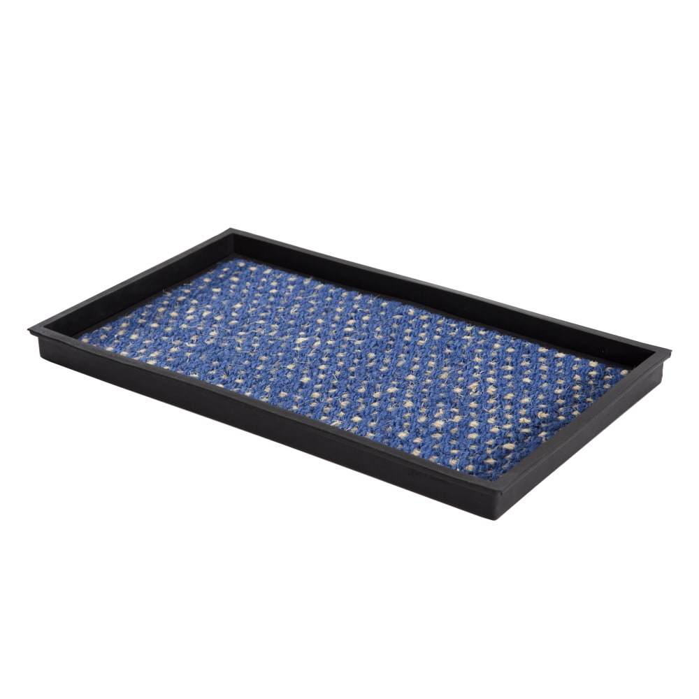 Anji Mountain 2-Pair Rubber Boot Tray, Blue/Ivory/Black