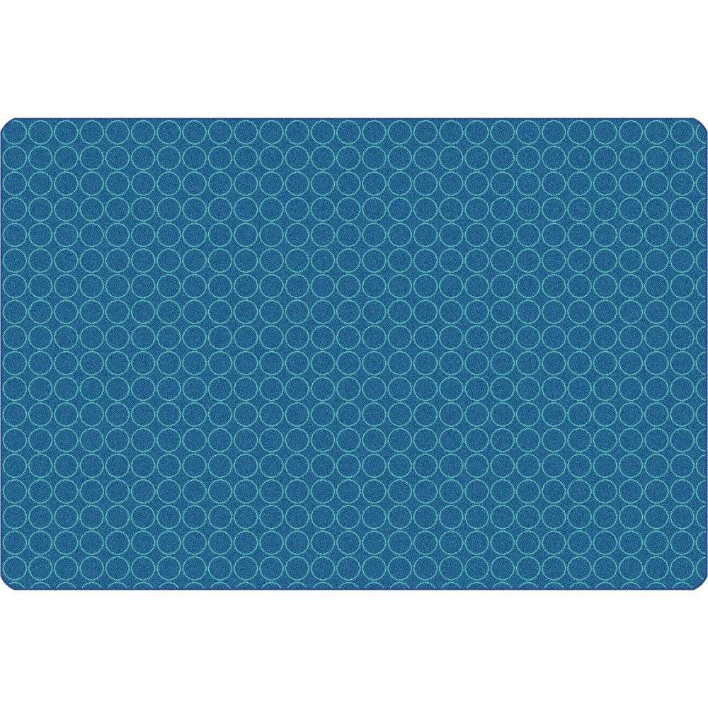 Carpets for Kids KIDSoft Comforting Circles Tonal Solid Rug, 6ft x 9ft, Blue/Teal