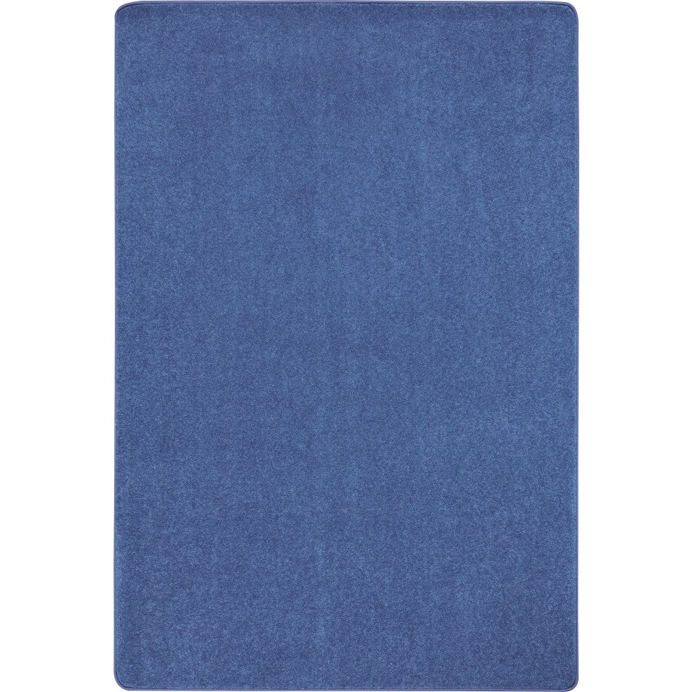 Joy Carpets Kid Essentials Solid Color Rectangle Area Rug, Just Kidding, 12ft x 7-1/2ft, Cobalt Blue