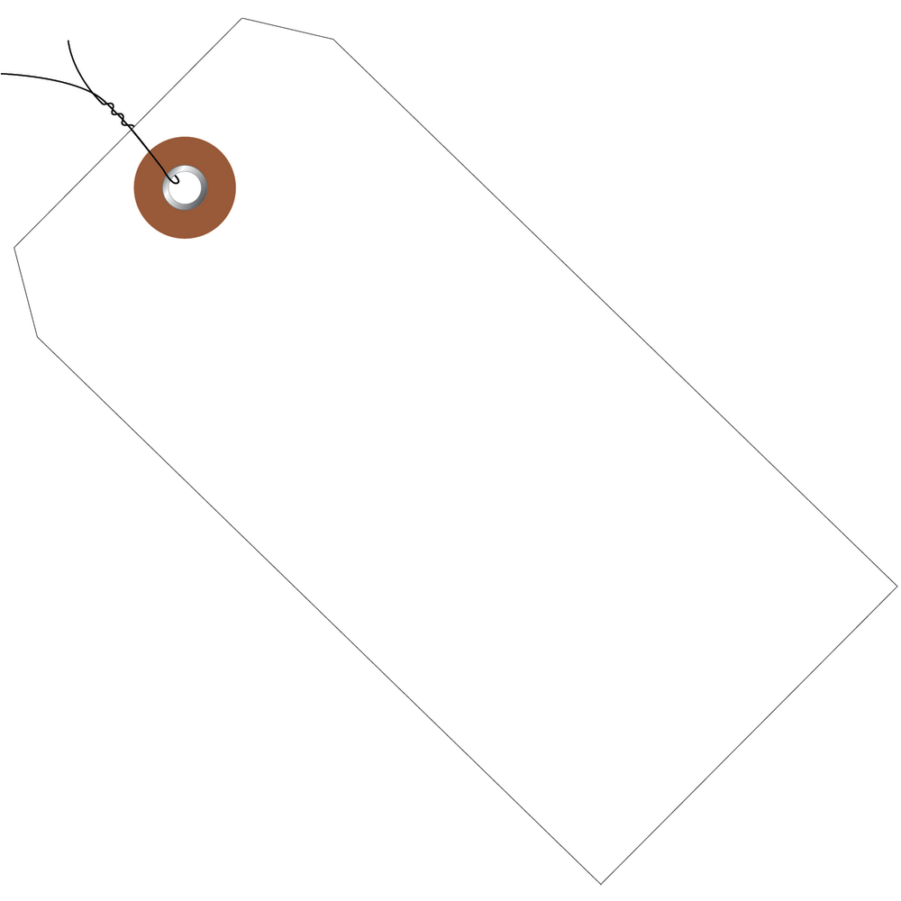 Partners Brand Prewired Plastic Shipping Tags, 4 3/4in x 2 3/8in, White, Case Of 100