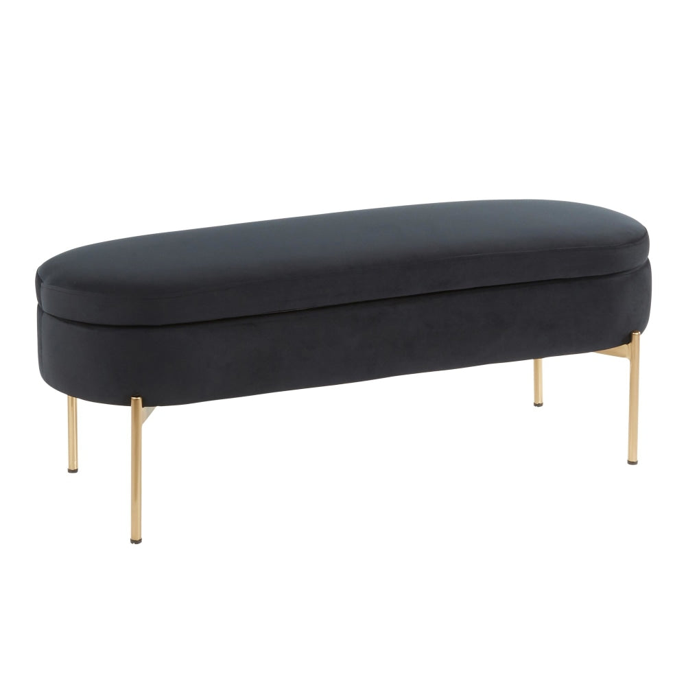 LumiSource Chloe Storage Bench, Gold/Black