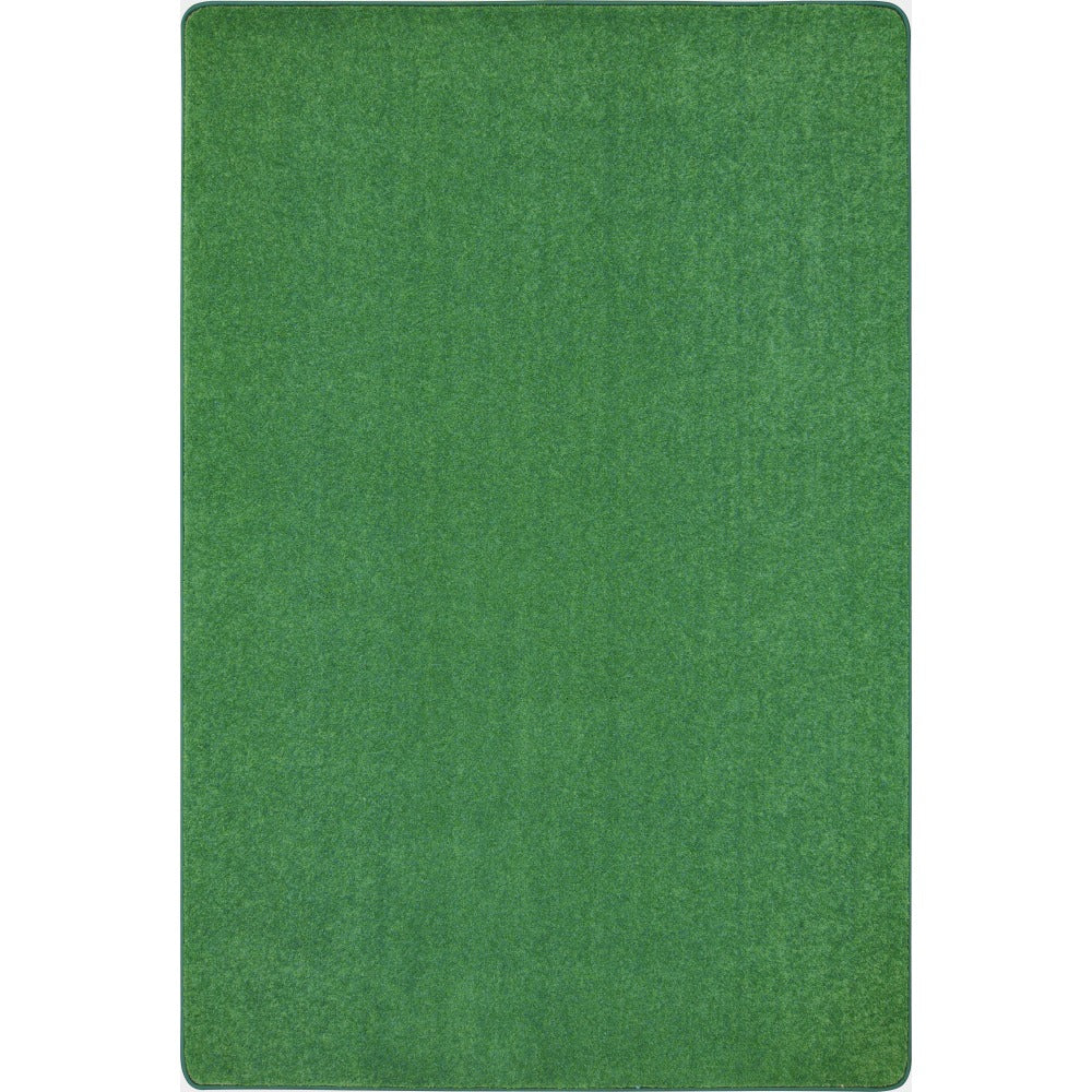 Joy Carpets Kid Essentials Solid Color Rectangle Area Rug, Just Kidding, 12" x 6ft, Grass Green