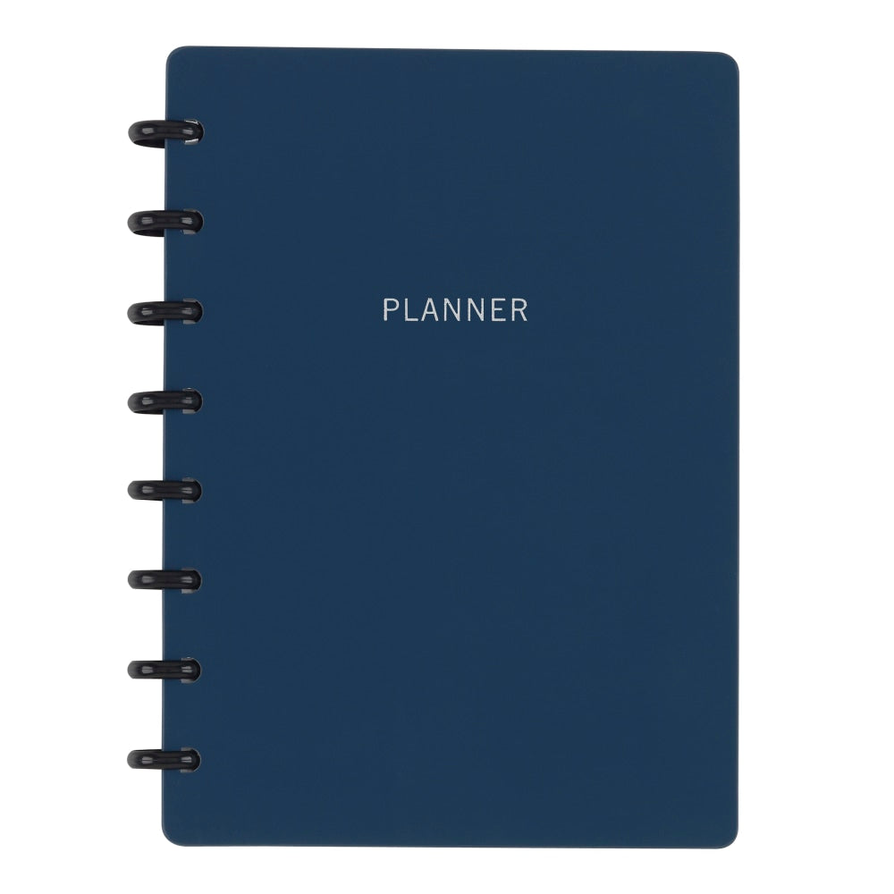 TUL Discbound Monthly Planner Starter Set, Undated, Junior Size, Soft-Touch Cover, Navy