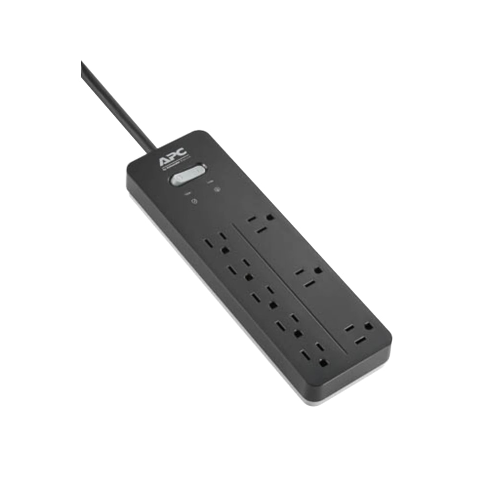APC Home Office SurgeArrest 8-Outlet Surge Protector, 6ft Cord, Black, PH8